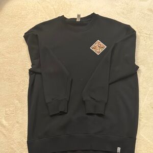 Salty Crew Black Crewneck Sweater with Ribbed Cuffs